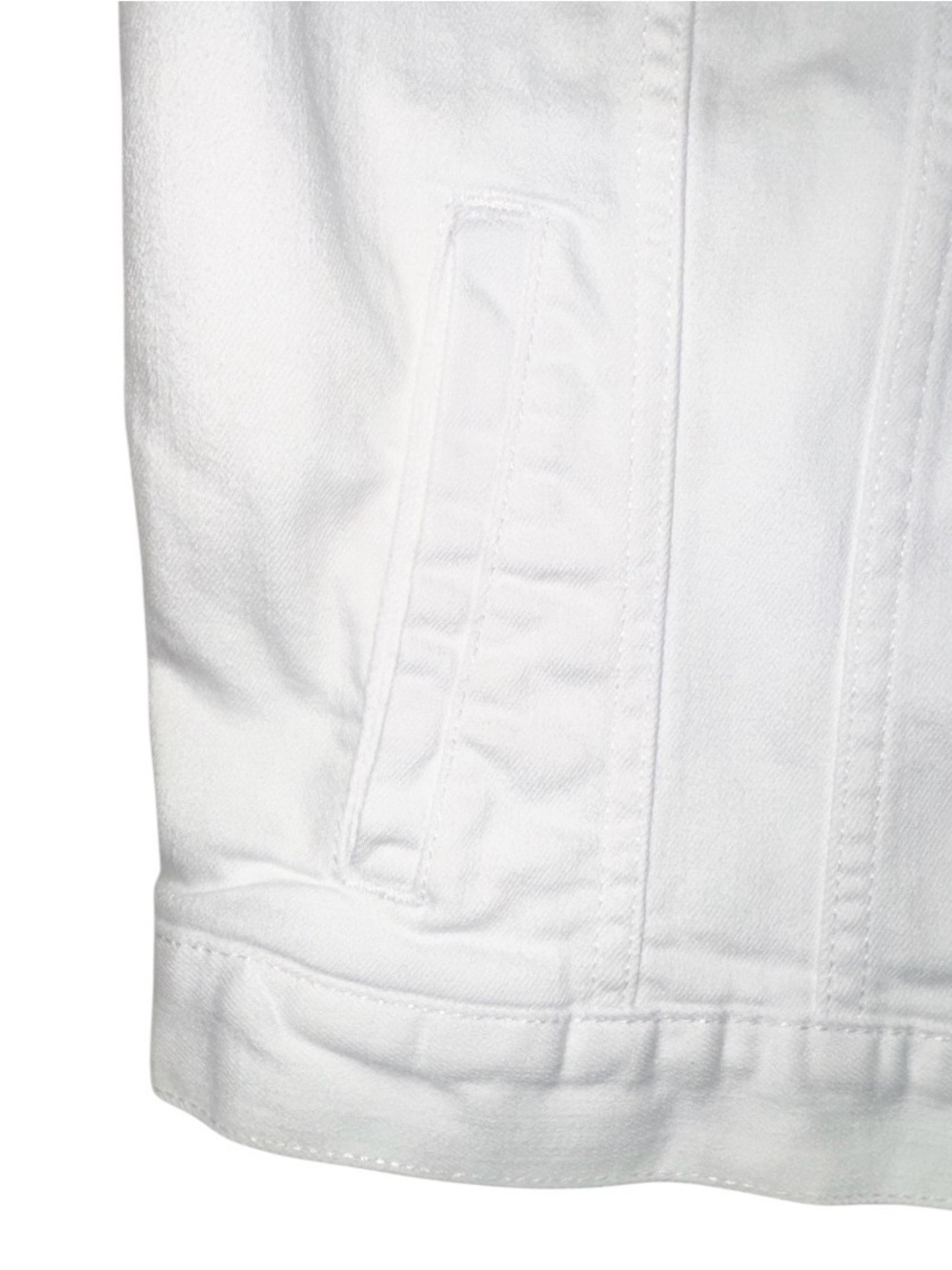 BANANA Republic white denim jacket women’s size Medium - Picture 7 of 17